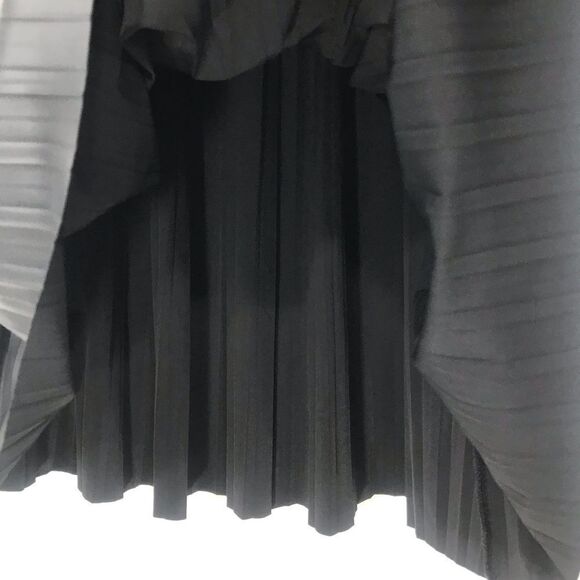 Ichi Black Faux Leather Danish Pleated Midi Skirt - Picture 12 of 15